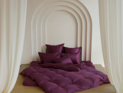 Постельное белье с простыней на резинке 160х200 GERMAN GRASS PURPLE BRILLIANT GRASS 70х70 (2шт) евро