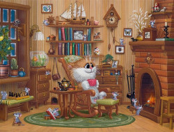 Набор для вышивания PANNA Живая картина JK-2090 У КАМИНА 40х30