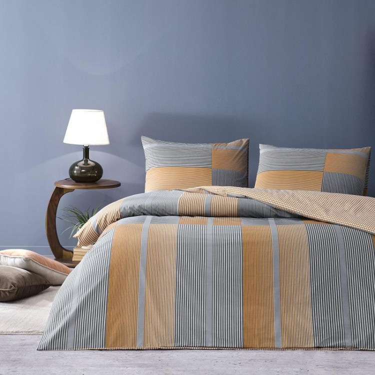 Постельное белье из ранфорса TAC RANFORCE MILES оранжевое 1,5-спальное