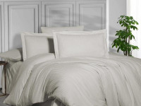 Постельное белье из страйп сатина KARVEN N163-SS-005 tas песочное 50х70 (2шт), 70х70 (2шт) евро