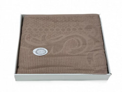 Плед из хлопка махровый KARVEN P962 CORNELY V6 капучино 160х220