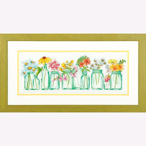 Набор для вышивания DIMENSIONS 70-35310 Цветы в баночках 18x46 см