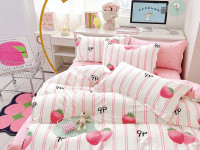 Постельное белье из твил-сатина TANGO клубнички 70х70 (2шт) 1,5-спальное