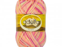 Пряжа ADELIA JANE №21 сиреневая-светло-желтая-розовая-светло-оранжевая 100% акрил, 10 шт х 50 гр, 227 м +/- 10 м