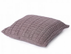 Наволочка декоративная вязаная из акрила BELPOL КОСЫ капучино 40х40