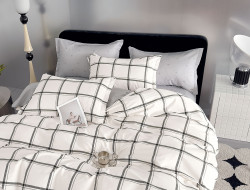 Постельное белье из твил-сатина TANGO клетка 50х70 (2шт) 2-спальное