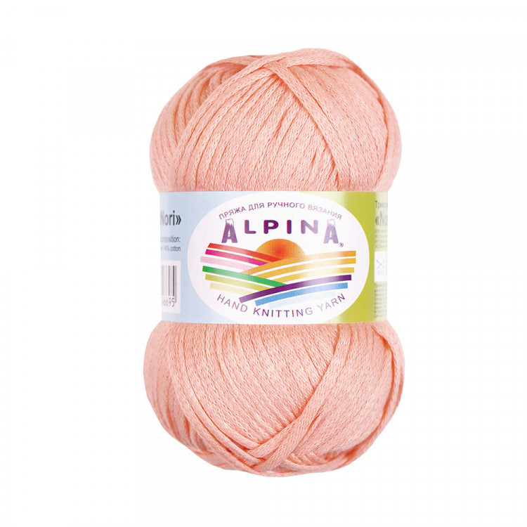 Пряжа ALPINA NORI №05 светло-коралловая 56% акрил, 44% хлопок 10 шт х 50 гр, 100 м +/- 5 м