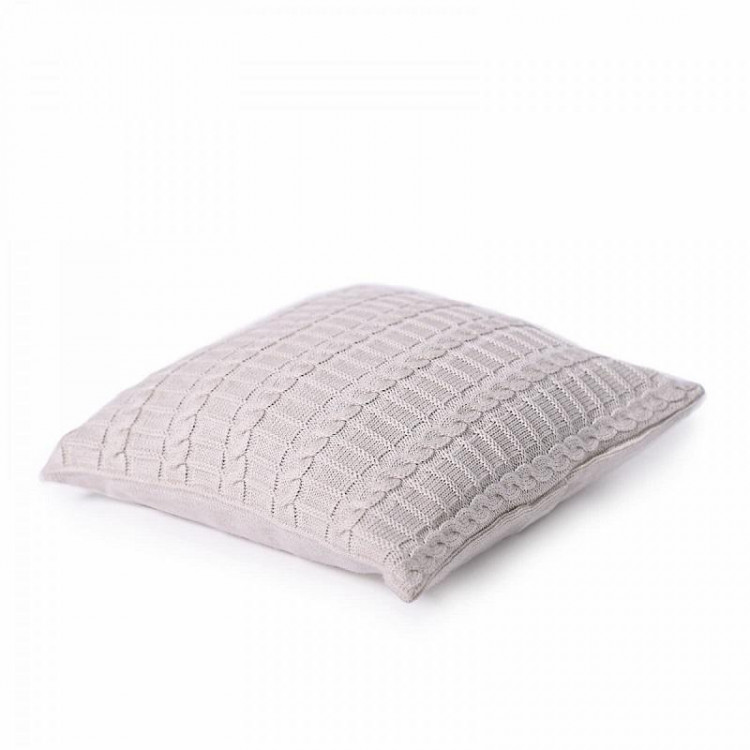 Наволочка декоративная вязаная из акрила BELPOL КОСЫ лен 40х40