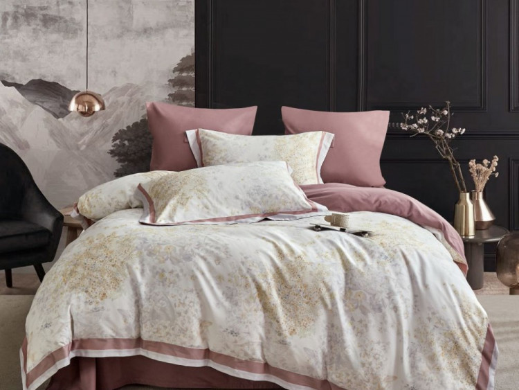 Постельное белье фланелевое из тенсела ASABELLA Молочный шоколад 50х70 (2шт) и 70х70 (2шт) евро