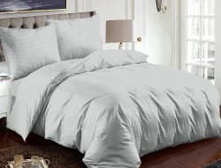 Постельное белье из микросатина TANGO белый зигзаг 50х70 (2шт) 2-спальное