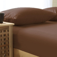 Простыня однотонная сатиновая TANGO SOHO BS2426-402 шоколадная 240х260