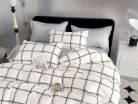 Постельное белье из твил-сатина TANGO клетка 70х70 (2шт) 2-спальное