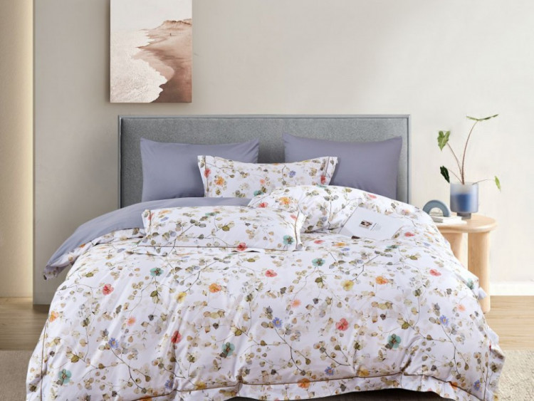 Постельное белье из египетского хлопка Premium ASABELLA Весенняя симфония 50х70 (2шт) и 70х70 (2шт) евро