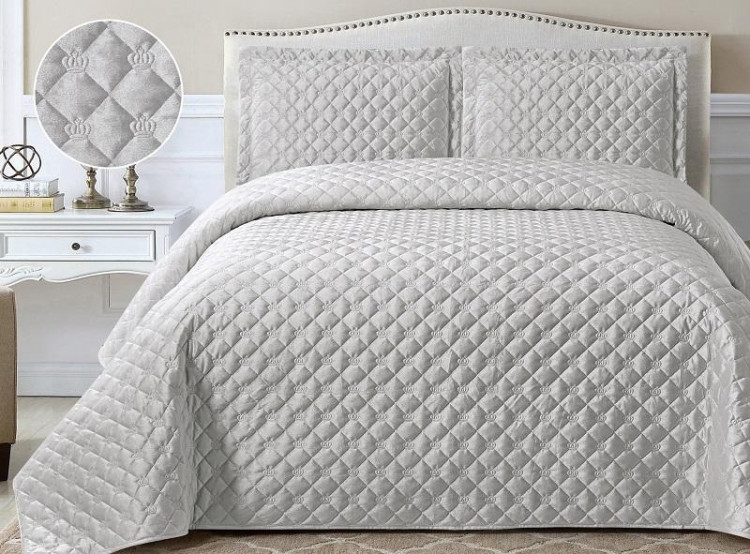 Покрывало с наволочками тонкое из велюра TANGO FRENCH CROWN FC-14 240х260