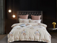 Постельное белье из египетского хлопка Premuim ASABELLA Кофейная поляна 50х70 (2шт) и 70х70 (2шт) евро