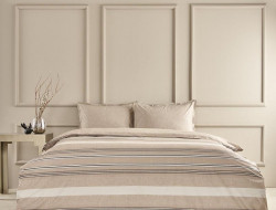 Постельное белье из ранфорса TAC RANFORCE PERLE коричневое 1,5-спальное