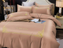 Постельное белье из сатина с вышивкой KARVEN N008-664 50х70 (2шт), 70х70 (2шт) евро