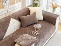 Набор накидок на диван из велюра TANGO SOFA темно-коричневый 90х160 (1шт), 90х210 (1шт)