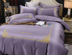 Постельное белье из сатина с вышивкой KARVEN N008-663 50х70 (2шт), 70х70 (2шт) евро