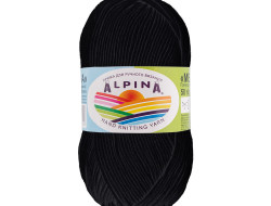 Пряжа ALPINA MELISSA №02 черная 95% вискоза, 5% кашемир 10 шт х 50 гр, 125 м +/- 6 м