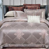 Постельное белье из жаккарда с оборкой KARVEN N005-634 50х70 (2шт), 70х70 (2шт) семейное