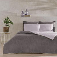 Постельное белье из ранфорса TAC RANFORCE RIVEN серое 1,5-спальное