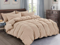 Постельное белье из жатого микросатина АЛЬВИТЕК FLUPPY SLEEP-022 бежевое 50х70 (2шт), 70х70 (2шт) семейное