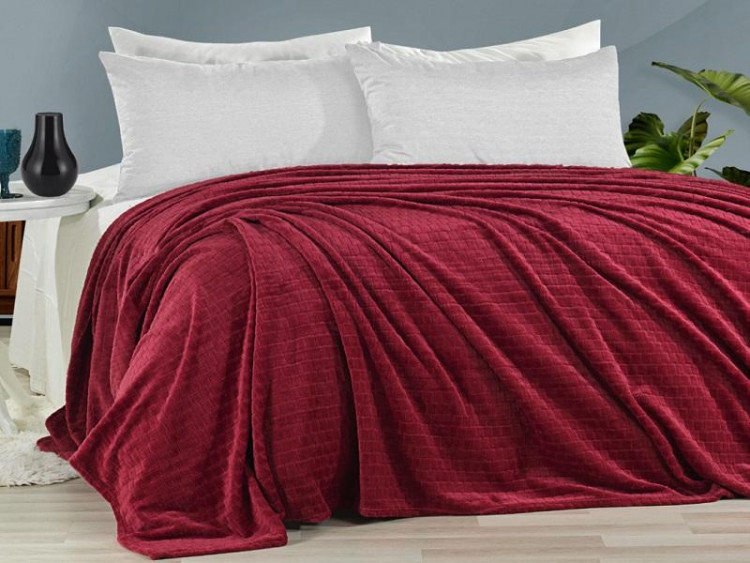 Плед из полиэстера KARVEN SUPER SOFT P941 MELINDA бордовый 160х220