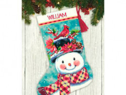 Набор для вышивания DIMENSIONS 71-09159 Новогодний носок от Снеговика 40,6 см