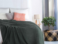 Плед однотонный фланелевый TANGO BARRETTA 01 темно-серый 150х200