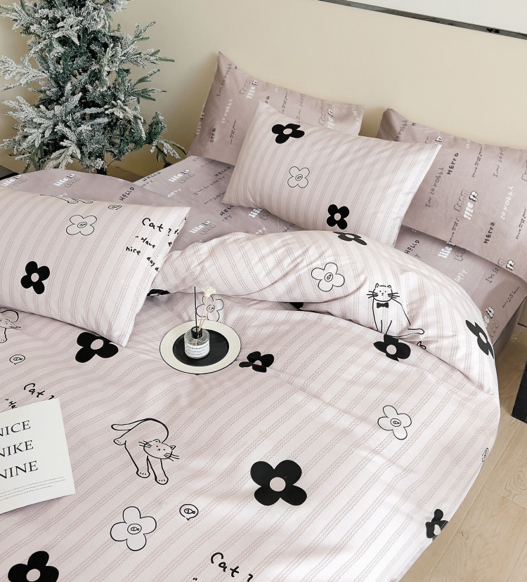 Постельное белье из твил-сатина TANGO котик 50х70 (2шт) 2-спальное