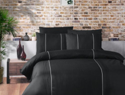 Постельное белье из DELUXE DARK ранфорса KARVEN N028 ELEGANT BLACK 50х70 (2шт) 1,5-спальное