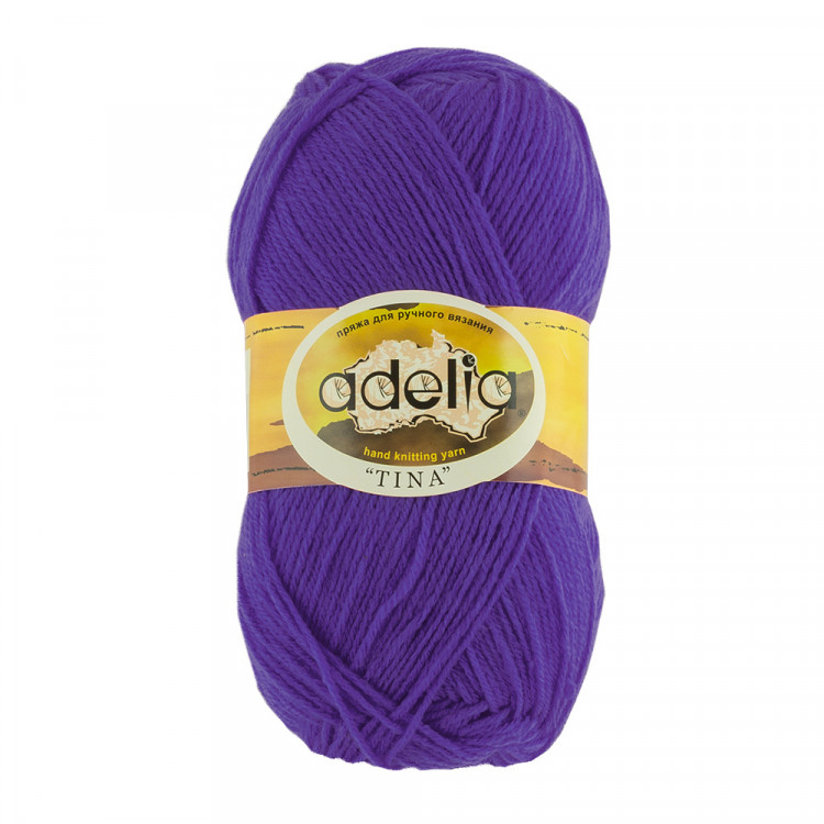 Пряжа ADELIA TINA №037 фиолетовая 100% акрил, 5 шт х 100 гр, 308 м +/- 10 м