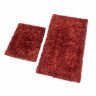 Набор ковриков для ванной хлопковый с бахромой KARVEN KV428 EKOSE ESKITME K.M вишневый 50х60 (1шт), 60х100 (1шт)