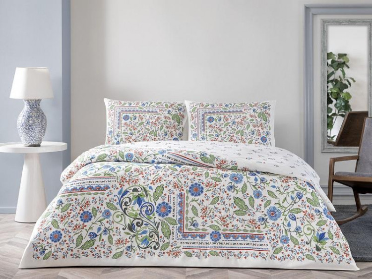 Постельное белье из ранфорса TAC RANFORCE GRACIE синее евро