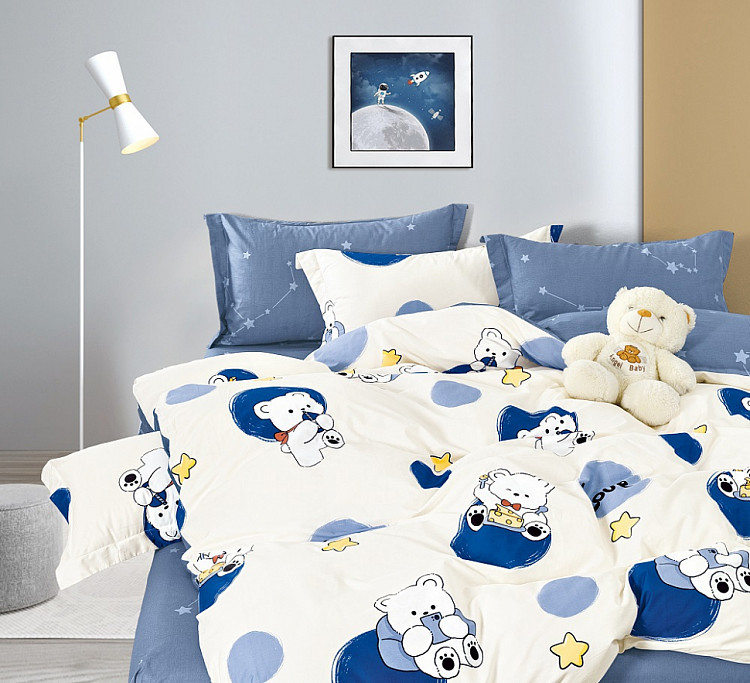 Постельное белье из сатина TANGO умка 50х70 (2шт) 1,5-спальное