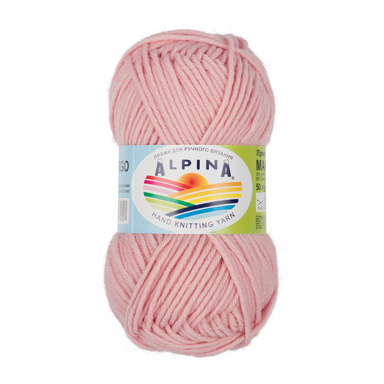 Пряжа ALPINA MARGO №19 бледно-розовая 100% мериносовая шерсть 10 шт х 50 гр, 75 м +/- 4 м