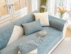 Набор накидок на диван из велюра TANGO SOFA серо-голубой 90х160 (2шт)