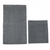 Набор ковриков для ванной хлопковый с микрофайбером KARVEN KV431 MICRO темно-серый 50х60 (1шт), 60х100 (1шт)