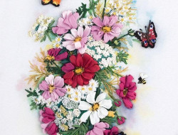 Набор для вышивания PANNA Живая картина JK-2105 КОСМЕИ И ЗОНТИКИ 22х31