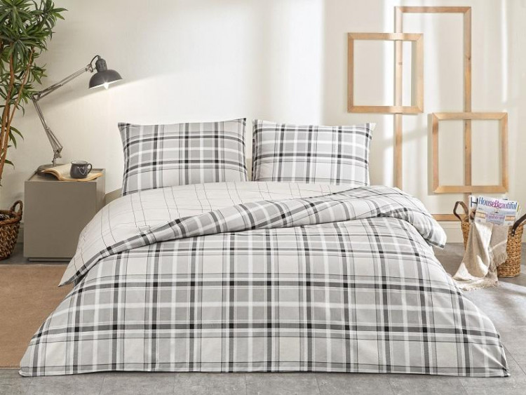 Постельное белье из ранфорса TAC RANFORCE YOUNG CALEB серое евро