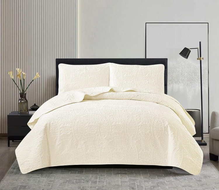 Покрывало тонкое велюровое TANGO CASABLANCA кремовое 220х240