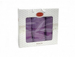 Набор полотенец махровых хлопковых KARVEN HS1667 SUMBUL V5 лиловый 50х90 (2шт), 70х140 (1шт)