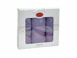 Набор полотенец махровых хлопковых KARVEN HS1667 SUMBUL V6 светло-лиловый 50х90 (2шт), 70х140 (1шт)