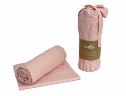 Простыня на резинке из ранфорса SAREV P953 V70 PEMBE 200х200х35 с наволочками 50х70 (2шт)