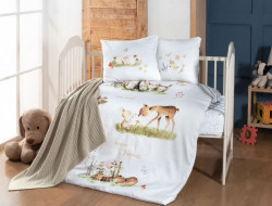 Постельное белье для малышей из сатина с пледом KARVEN 3D DIGITAL D040 NOVA