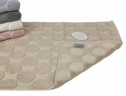 Коврик для ног махровый хлопковый KARVEN KV434 RING bej 50х80