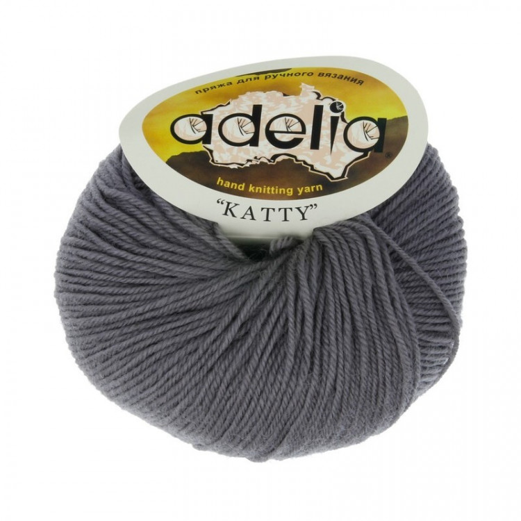 Пряжа ADELIA KATTY №12 серая 100% шерсть, 10 шт х 50 гр, 150 м +/- 10 м