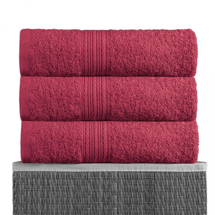 Простыня махровая BAYRAMALY бордовая 180х210