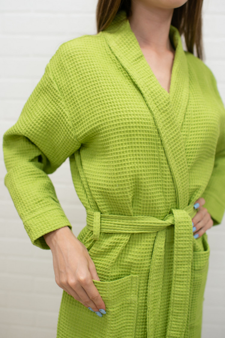 Халат женский вафельный NUSA S зеленый